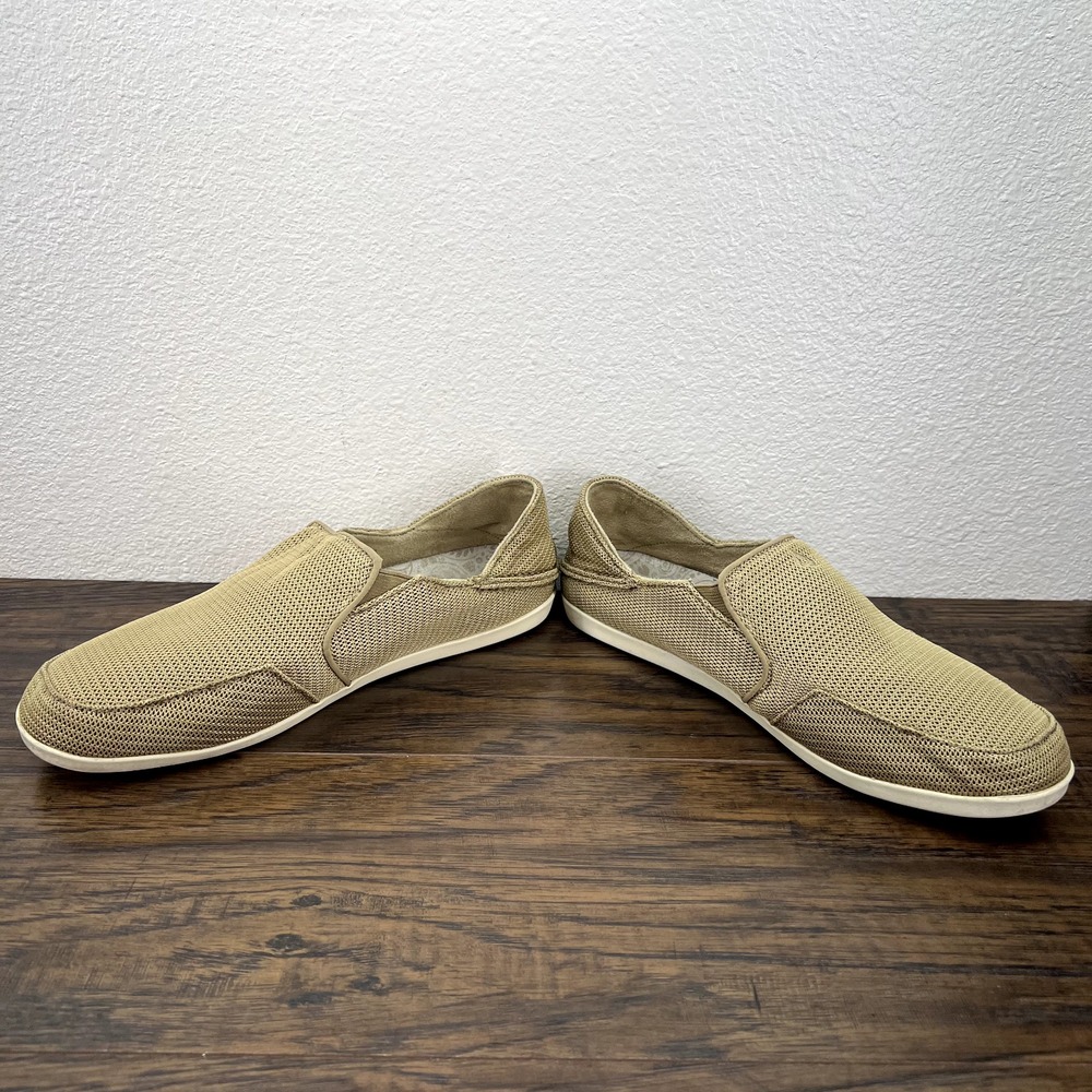 Olukai Womens Shoes Size 9.5 Wailua Mesh Tan Comfort Flats Slip On - Picture 7 of 10